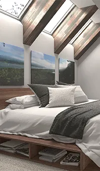 Bedroom with VELUX Skylights