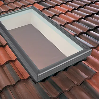 Fixed skylight installed in tile roof