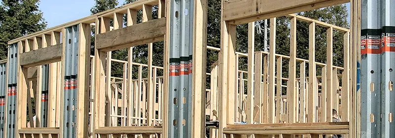Simpson Steel Strong-Wall shearwalls in wood frame construction for lateral support