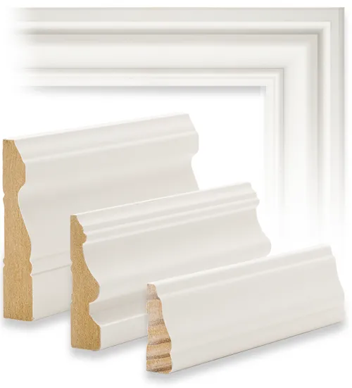 Samples of window and door casing moulding in three profiles and sizes