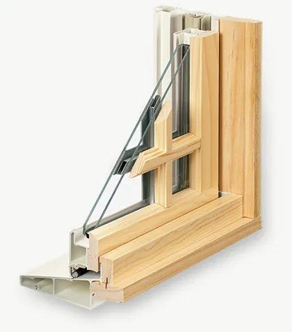 ENERGY STAR Rated Casement window detail showing dual-pane glass technology