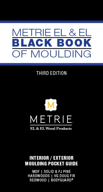 Metrie El & El Wood Products Black Book of Moulding booklet cover image